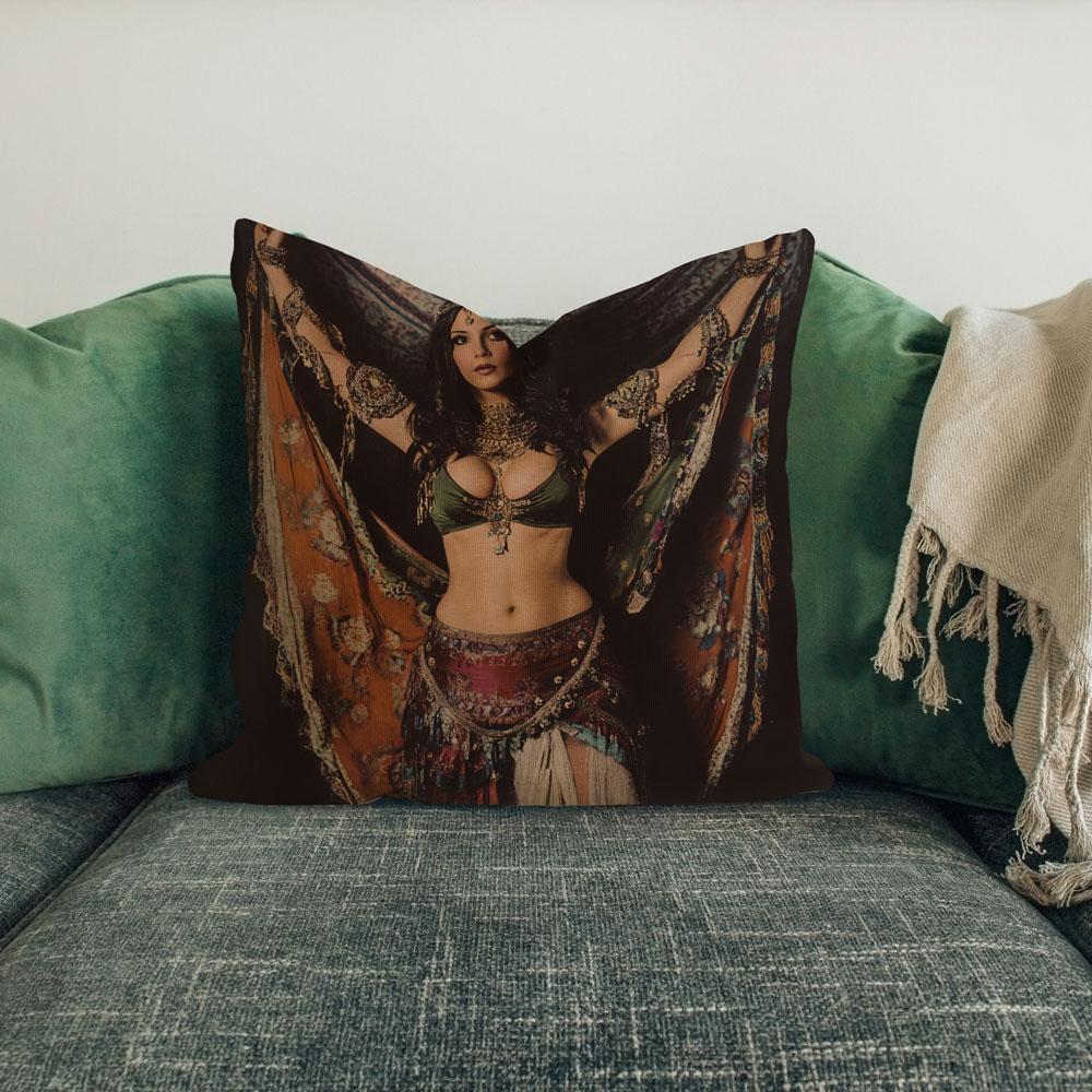 1970S Studio I Belly Dance Throw Pillow 18 in x 18 in