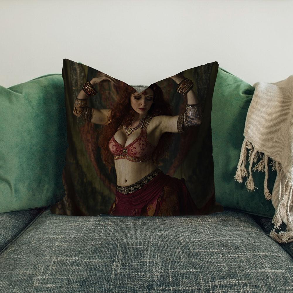 1980S Studio I Belly Dance Throw Pillow 18 in x 18 in