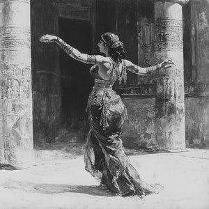 Antique Folkloric I Vintage Red - Belly Dance Art Download