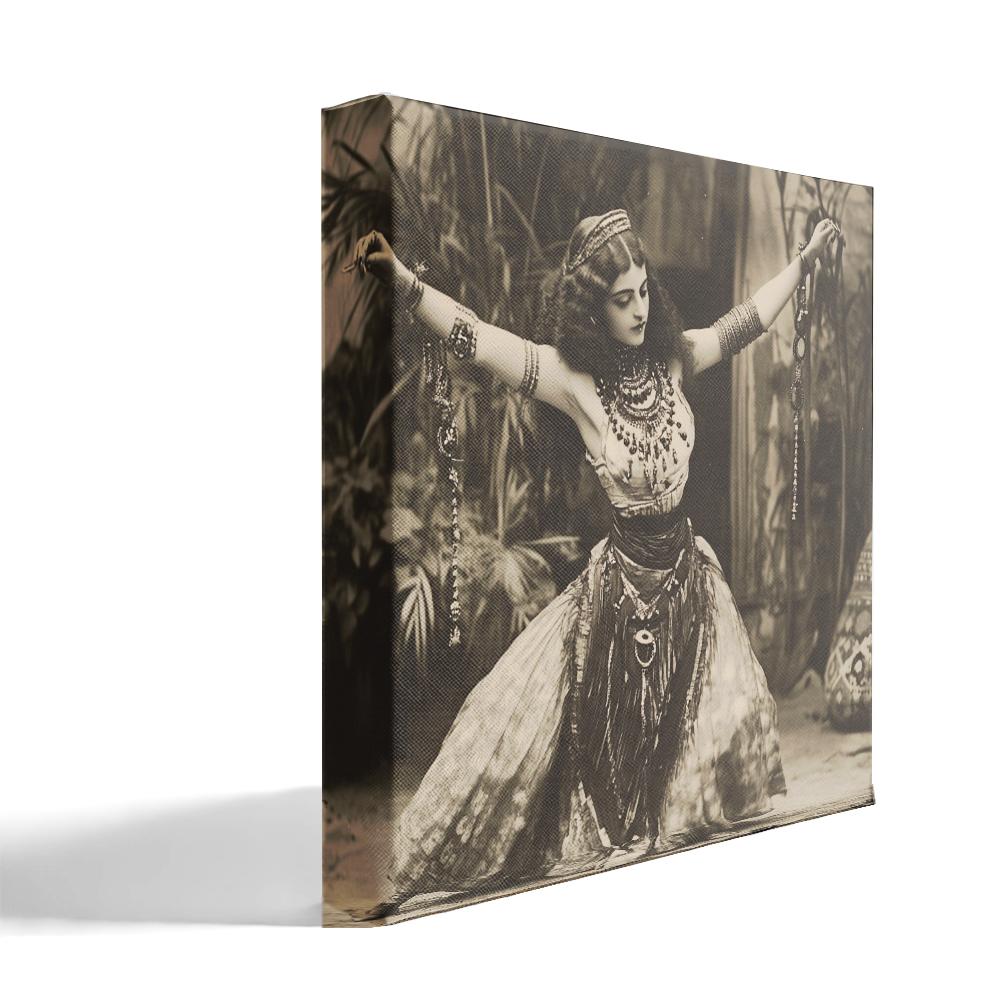 Antique Folkloric II Belly Dance Canvas Art 16 in x 16 in