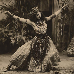 Antique Folkloric II Vintage Red - Belly Dance Art Download