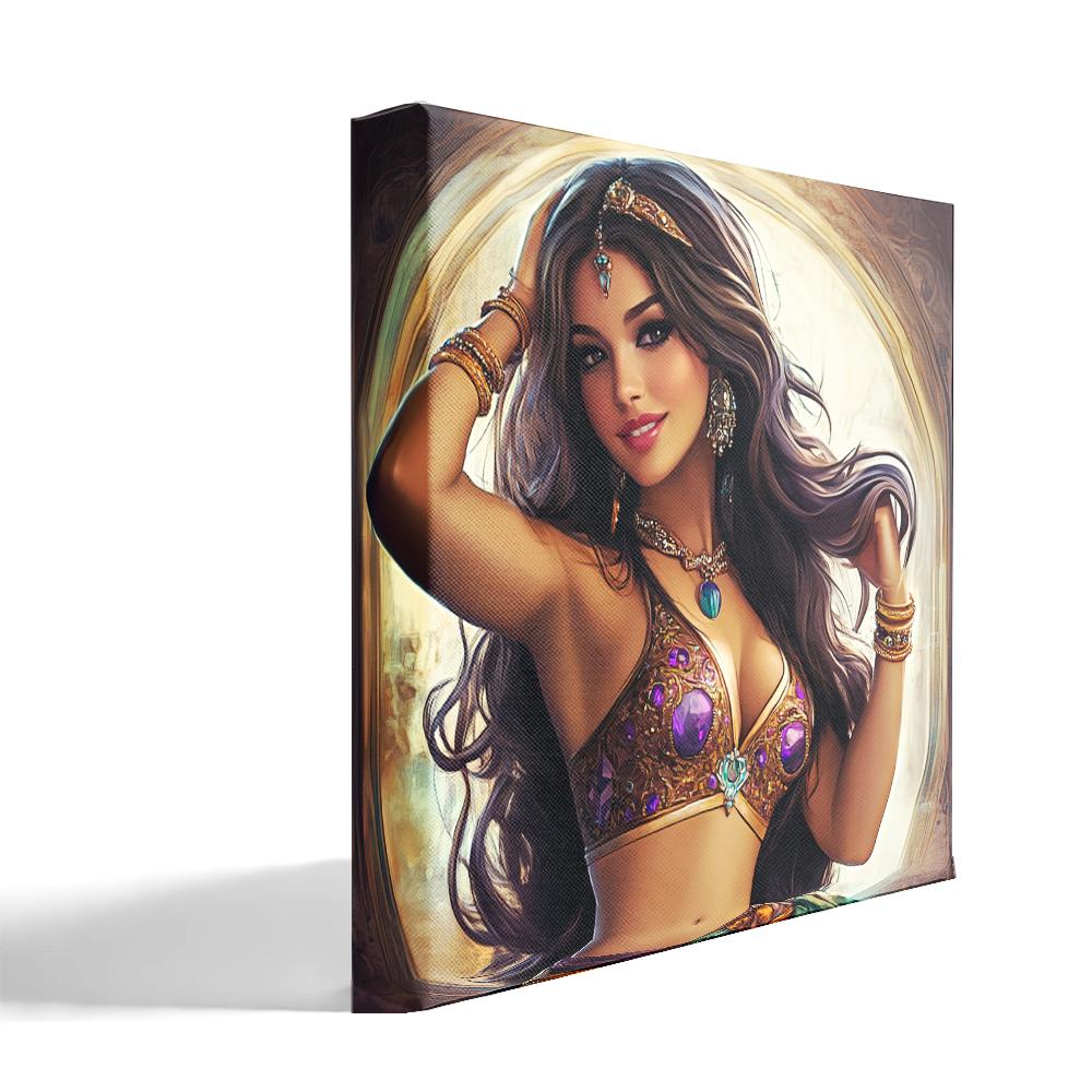 Arabian Illustration I Belly Dance Canvas Art 16 in x 16 in
