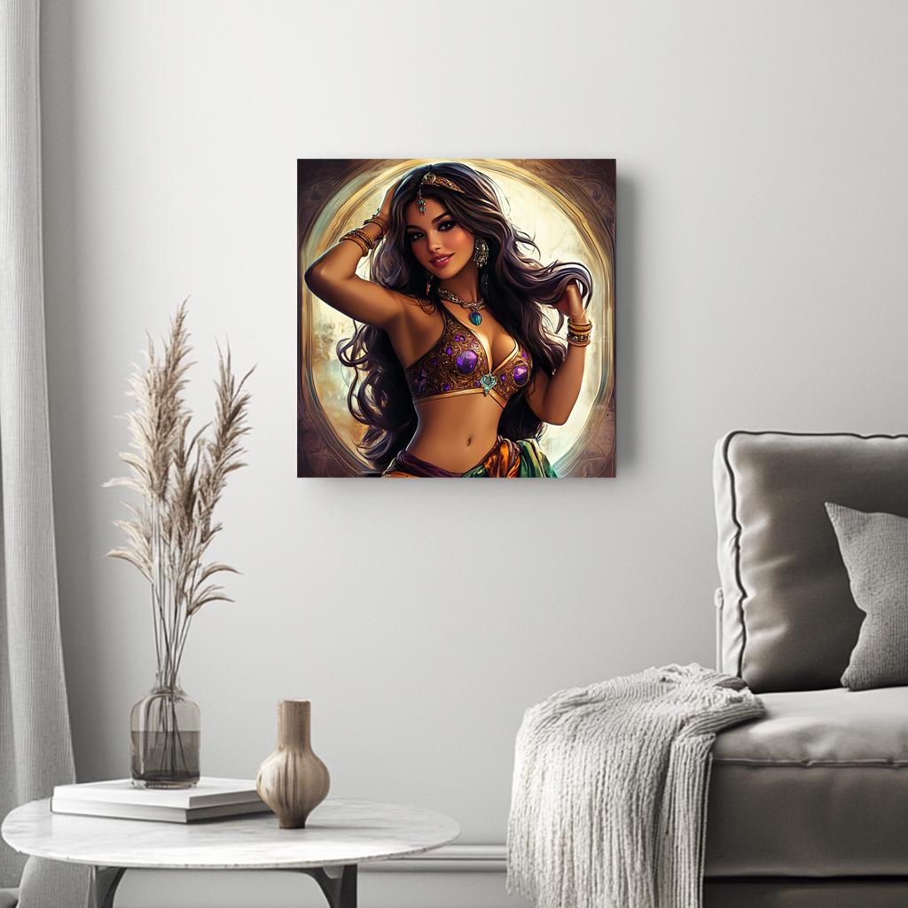 Arabian Illustration I Belly Dance Canvas Art 16 in x 16 in