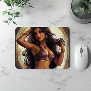 Arabian Illustration I Watercolor Purple - Belly Dance Office Decor | Mouse Pads