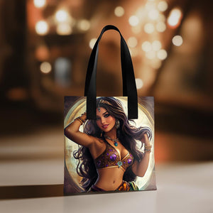 Arabian Illustration I Watercolor Purple - Belly Dance Fashion Tote Bag