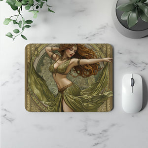 Art Nouveau Green II Vintage Red - Belly Dance Office Decor