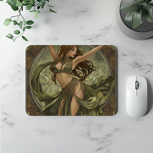 Art Nouveau Green V Vintage Red - Belly Dance Office Decor