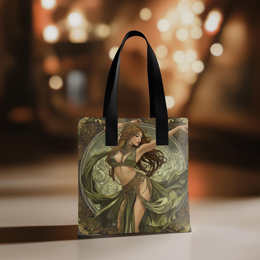 Art Nouveau Green V Vintage Red - Belly Dance Fashion Accessory