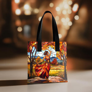 Autumn Stained Glass I Watercolor Purple - Belly Dance Fashion Tote Bag