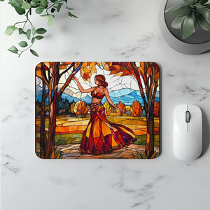 Autumn Stained Glass II Watercolor Purple - Belly Dance Office Decor | Mouse Pads