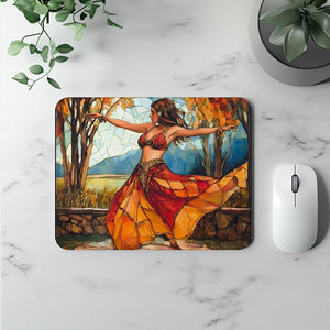 Autumn Stained Glass V Watercolor Purple - Belly Dance Office Decor | Mouse Pads