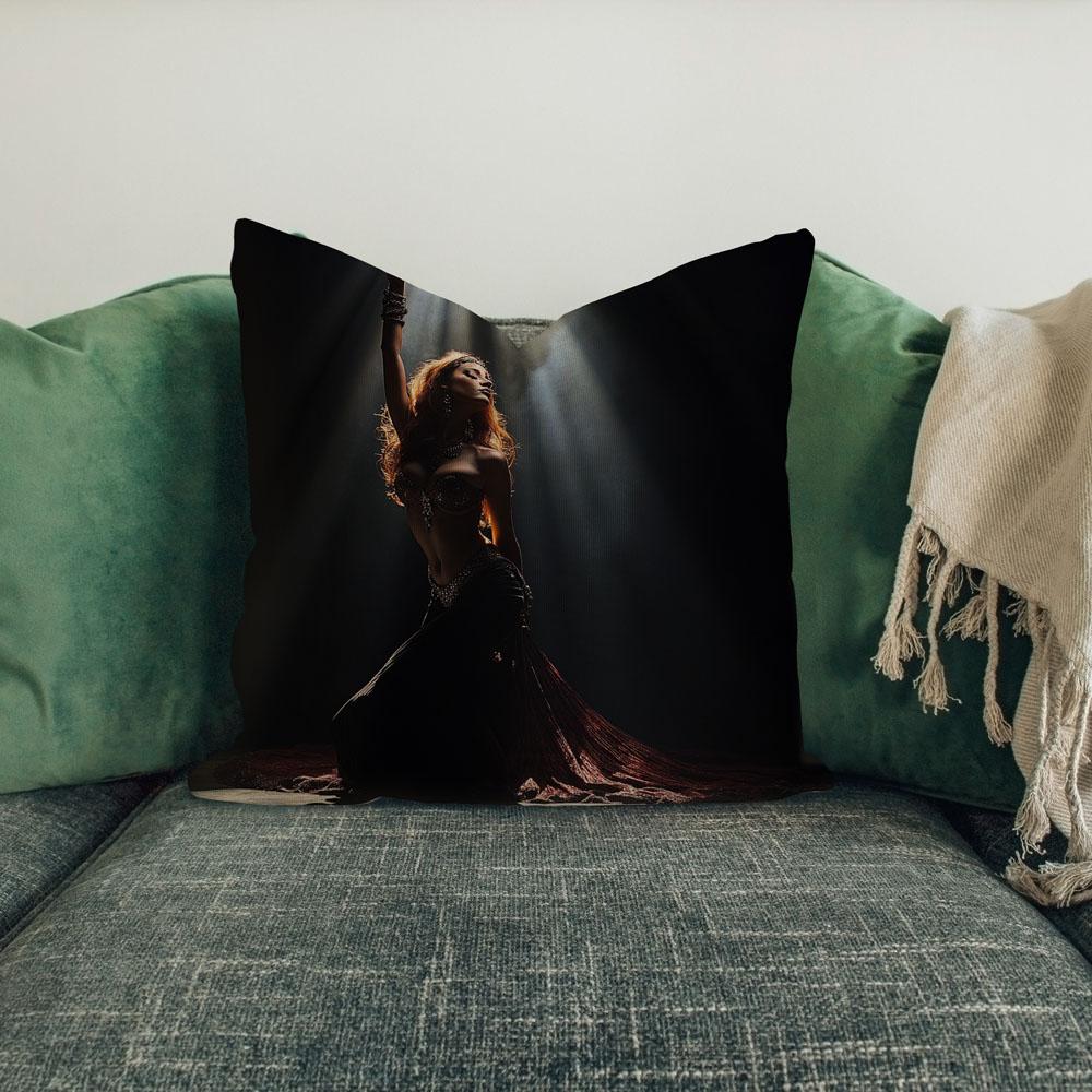 Bathing In The Spotlight I Belly Dance Throw Pillow 18 in x 18 in