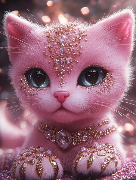 Belly Dance Kitties I Watercolor Purple - Belly Dance Art Download