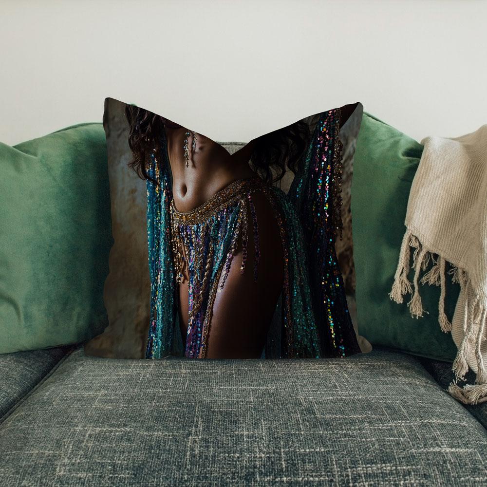 Belly Macro I Belly Dance Throw Pillow 18 in x 18 in