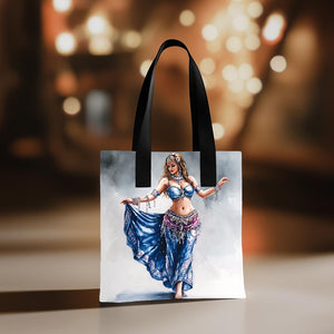 Blue Performance Watercolor II Watercolor Purple - Belly Dance Fashion Tote Bag