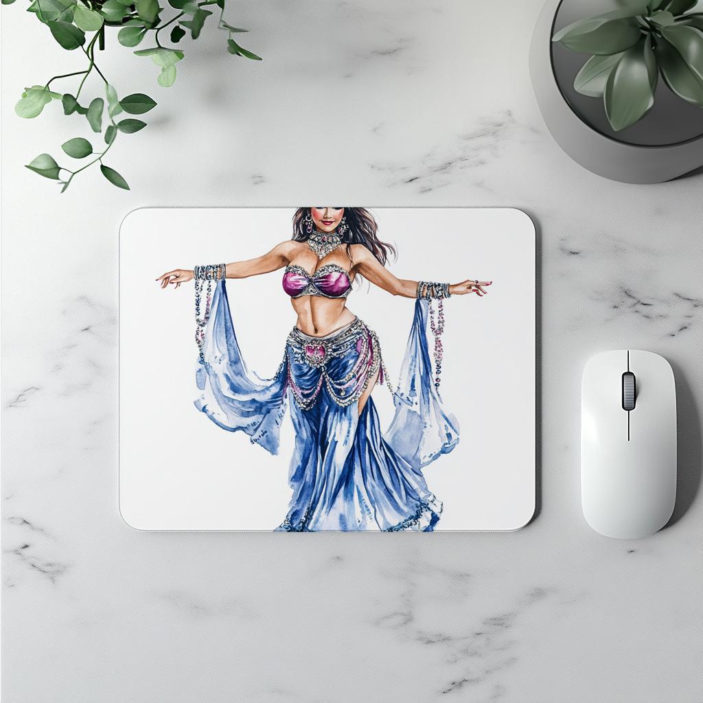 Blue Performance Watercolor III Watercolor Purple - Belly Dance Office Decor | Mouse Pads