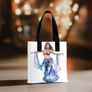 Blue Performance Watercolor III Watercolor Purple - Belly Dance Fashion Tote Bag