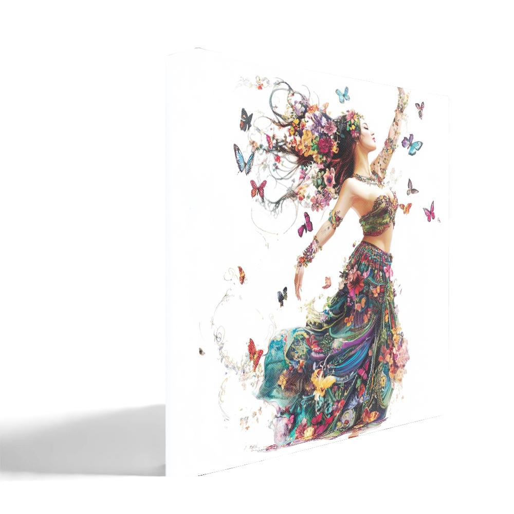 Boundless Butterflies I Belly Dance Canvas Art 16 in x 16 in