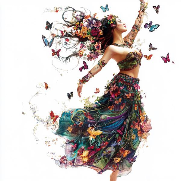 Boundless Butterflies I Watercolor Purple - Belly Dance Art Download