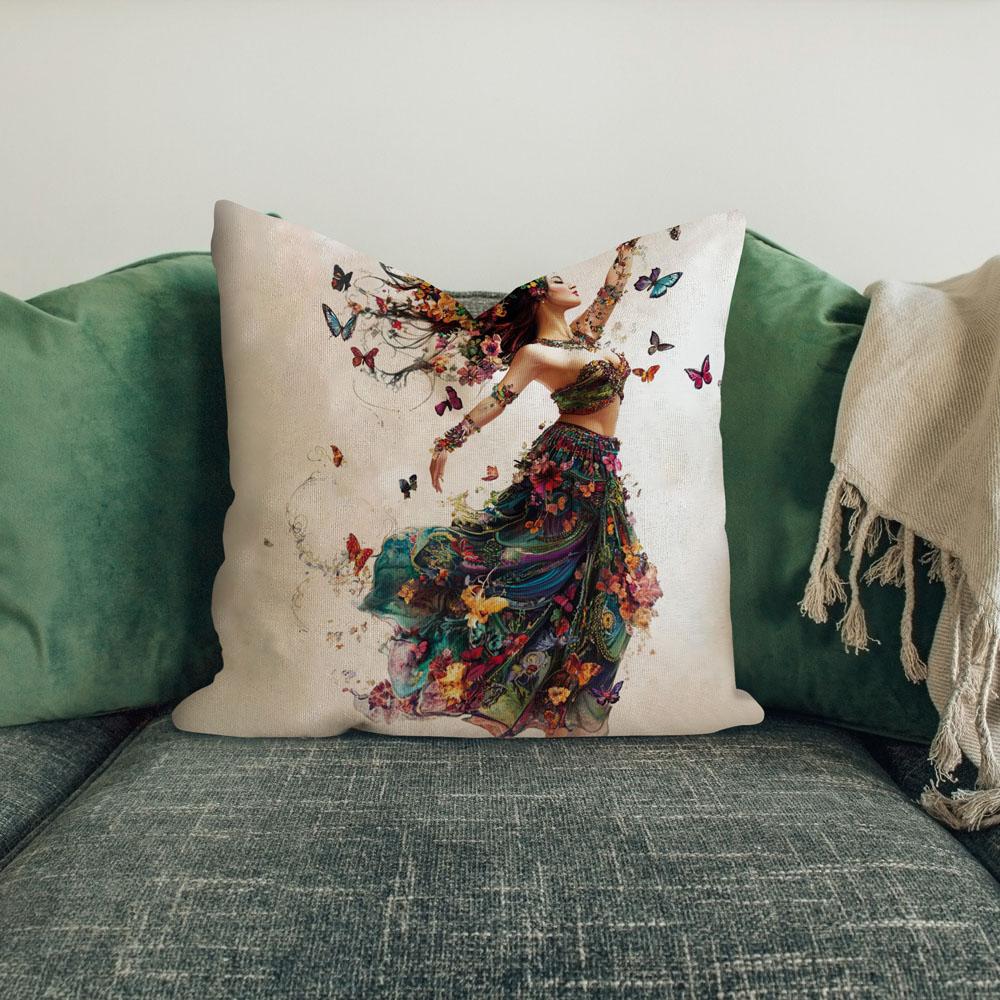 Boundless Butterflies I Belly Dance Throw Pillow 18 in x 18 in