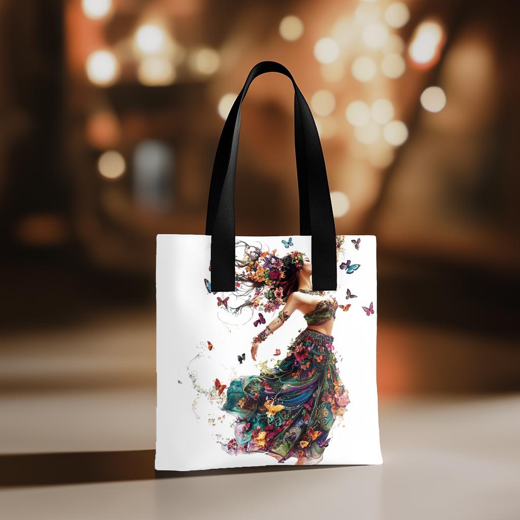 Boundless Butterflies I Watercolor Purple - Belly Dance Fashion Tote Bag
