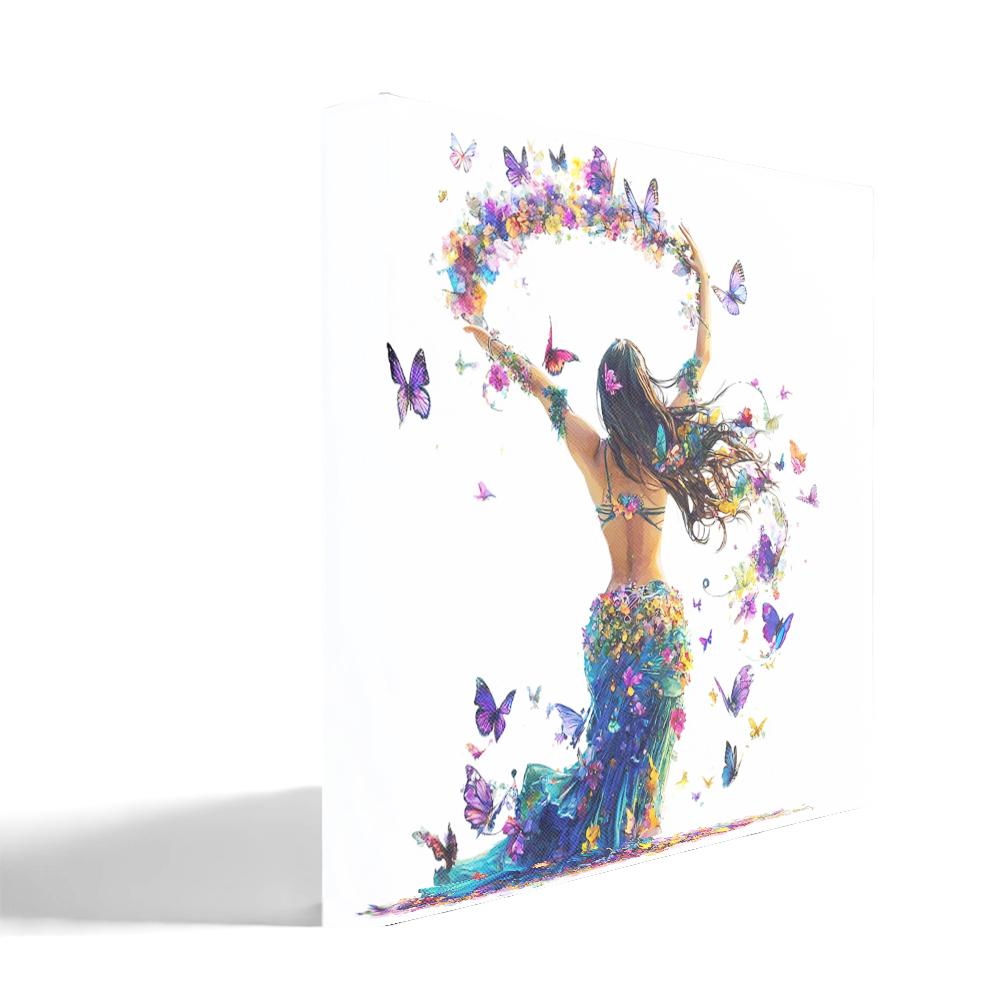 Boundless Butterflies II Belly Dance Canvas Art 16 in x 16 in