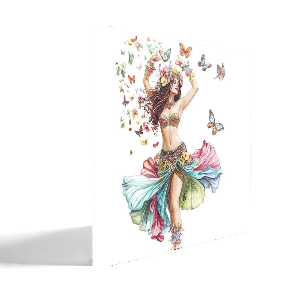 Boundless Butterflies III Belly Dance Canvas Art 16 in x 16 in