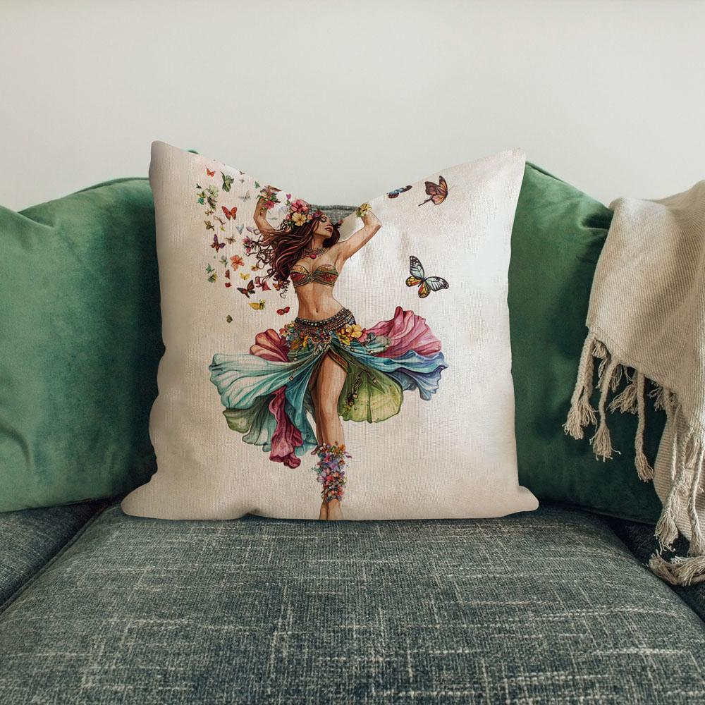 Boundless Butterflies Iii Belly Dance Throw Pillow 18 in x 18 in