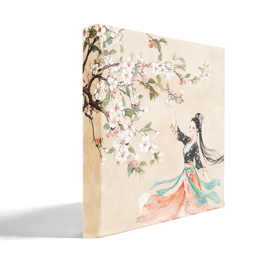 Cherry Blossoms I Belly Dance Canvas Art 16 in x 16 in