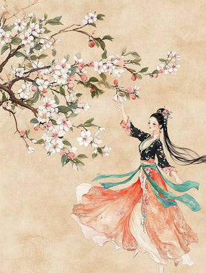 Cherry Blossoms I Watercolor Purple - Belly Dance Art Download