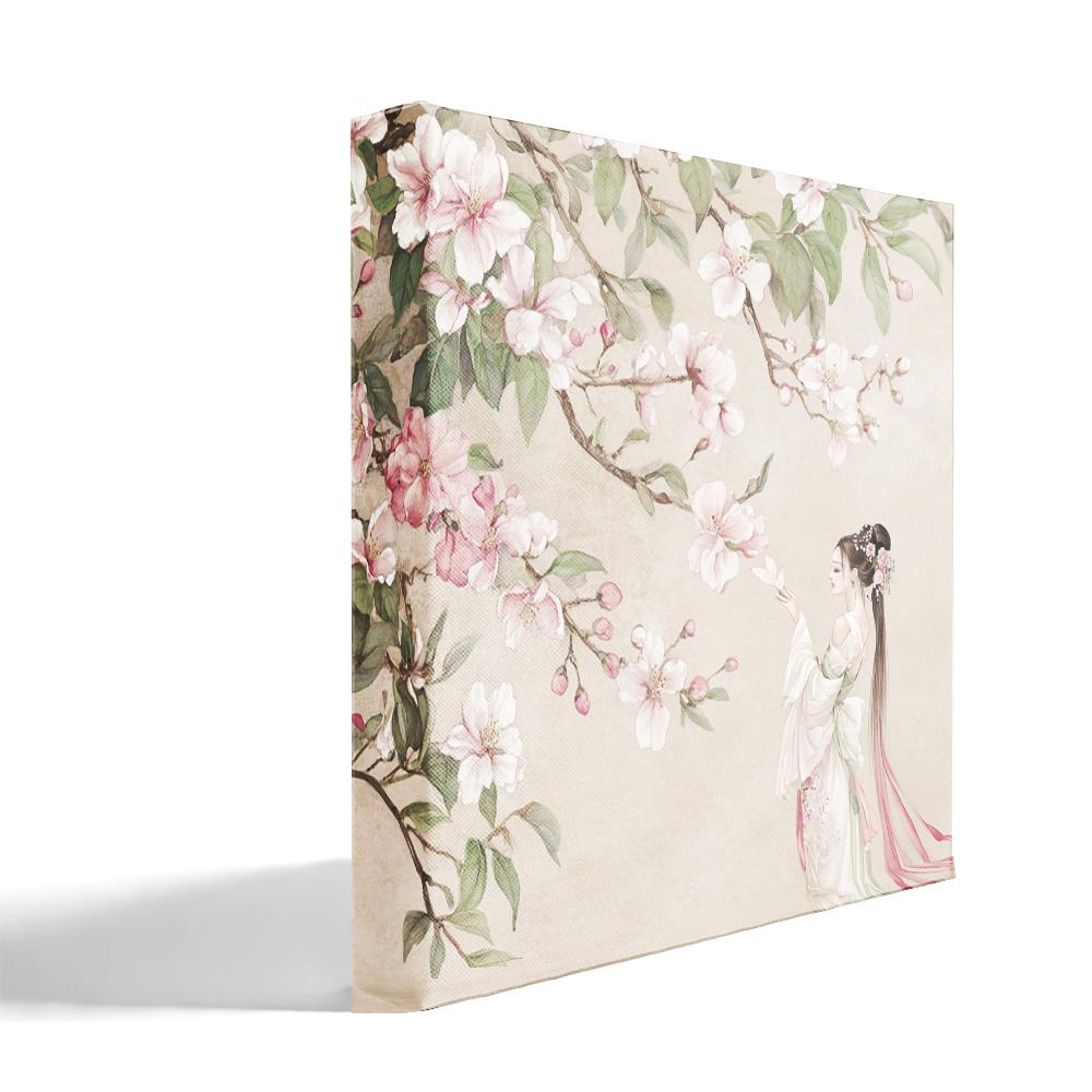 Cherry Blossoms II Belly Dance Canvas Art 16 in x 16 in