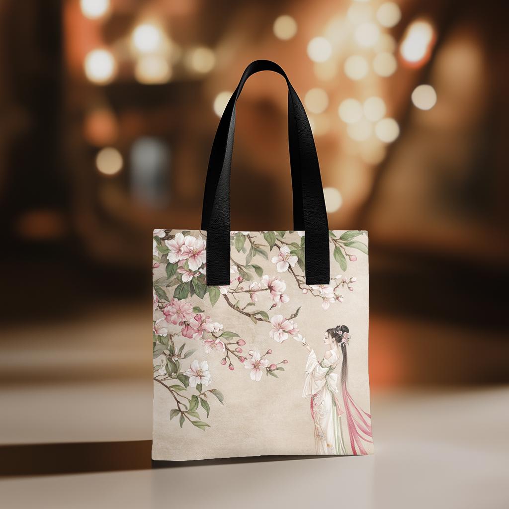 Cherry Blossoms II Watercolor Purple - Belly Dance Fashion Tote Bag