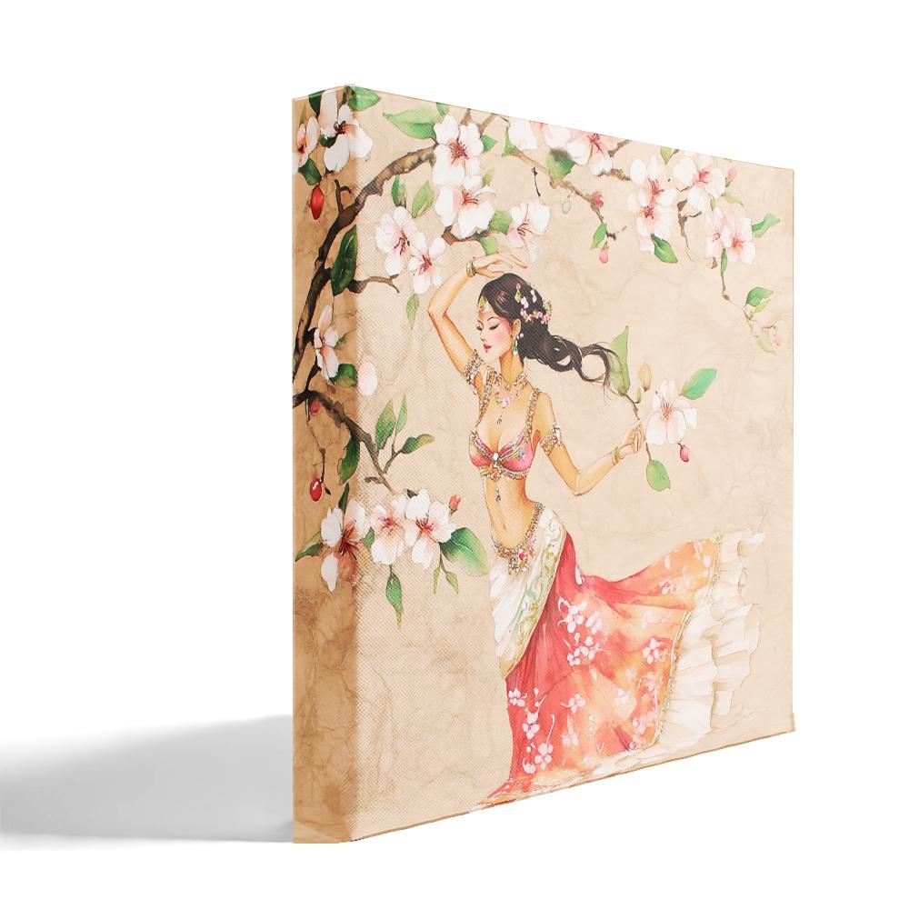 Cherry Blossoms III Belly Dance Canvas Art 16 in x 16 in