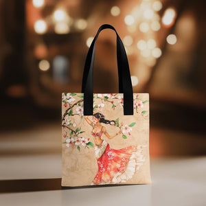 Cherry Blossoms III Watercolor Purple - Belly Dance Fashion Tote Bag