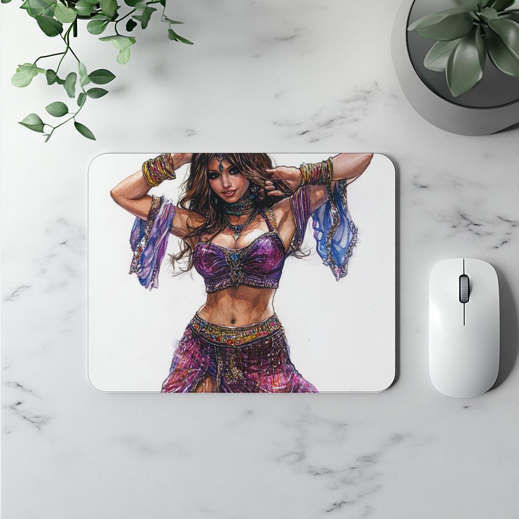 Colored Pencil Jewel I Watercolor Purple - Belly Dance Office Decor | Mouse Pads