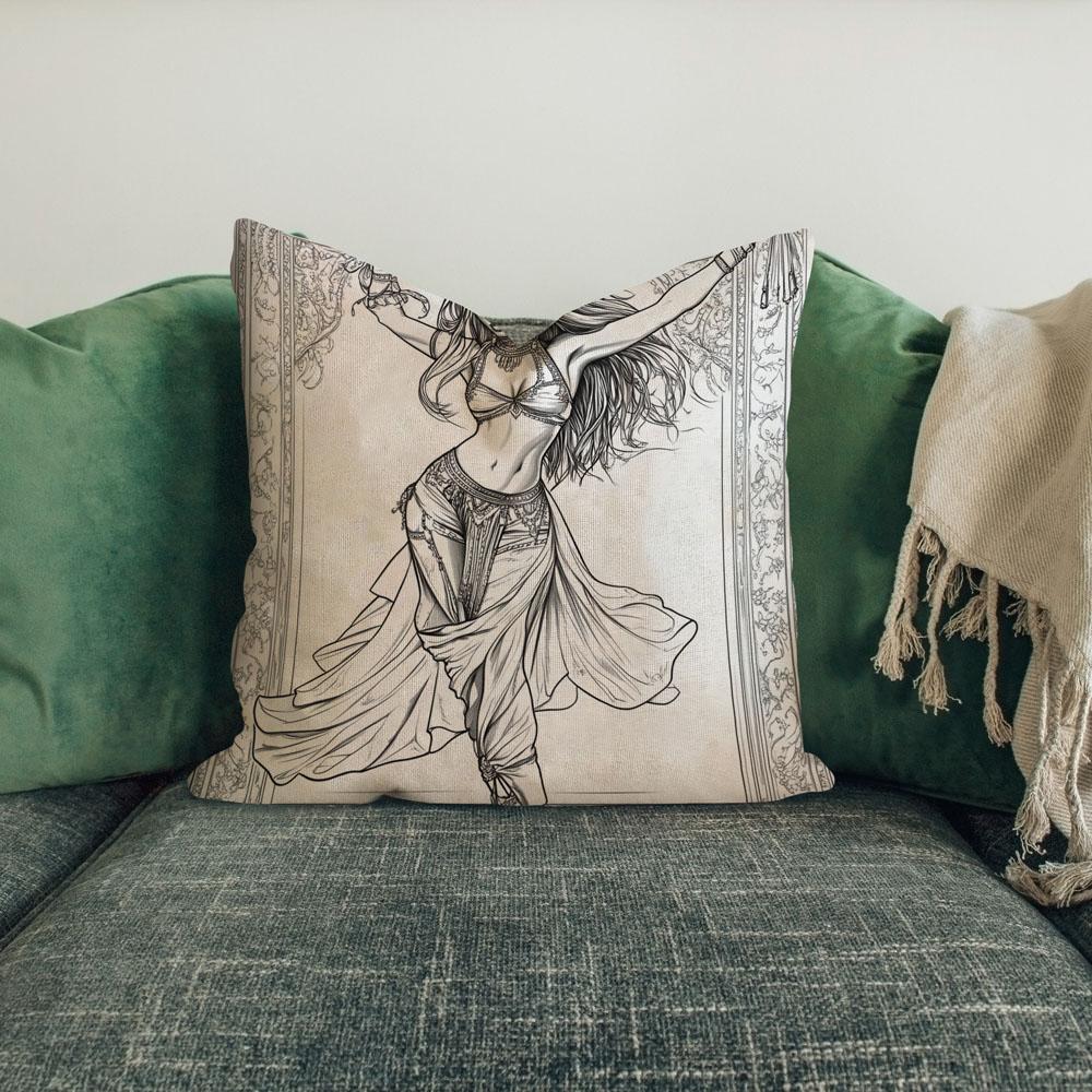 Coloring Page I Belly Dance Throw Pillow 18 in x 18 in