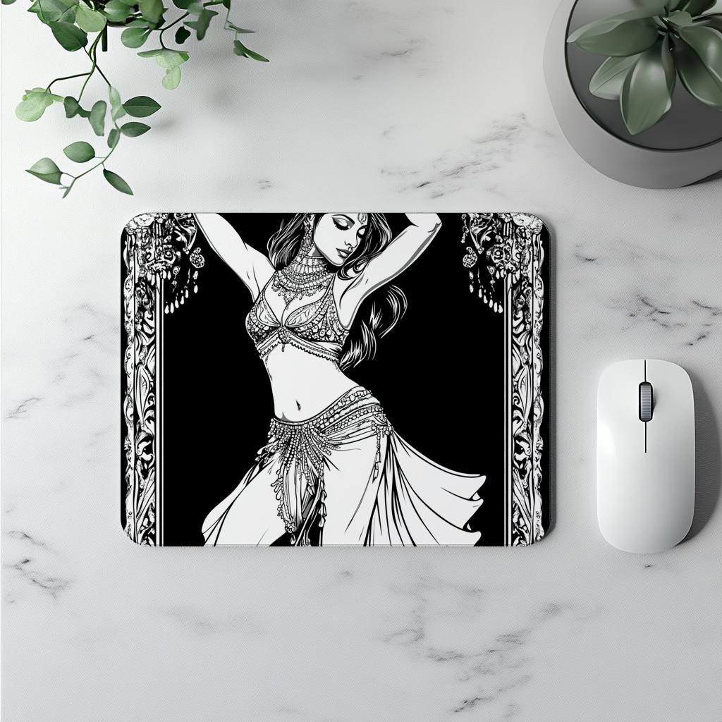 Coloring Page II Vintage Red - Belly Dance Office Decor