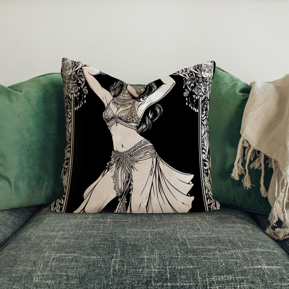 Coloring Page Ii Belly Dance Throw Pillow 18 in x 18 in
