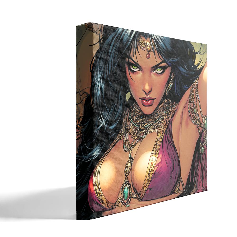 Comical Eyes I Belly Dance Canvas Art 16 in x 16 in