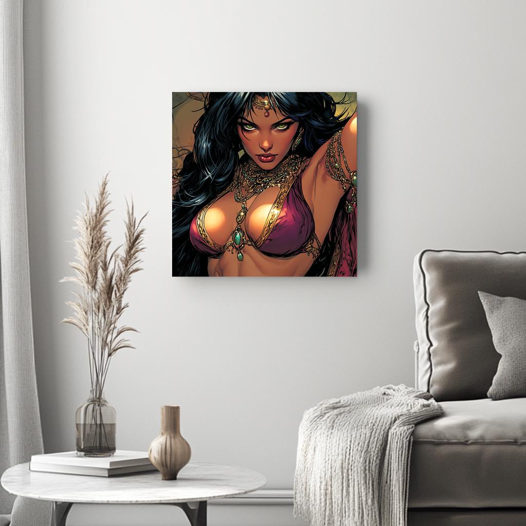 Comical Eyes I Belly Dance Canvas Art 16 in x 16 in