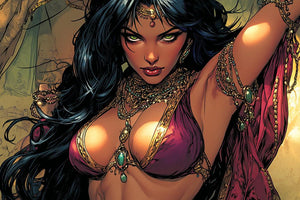 Comical Eyes I Vintage Red - Belly Dance Art Download