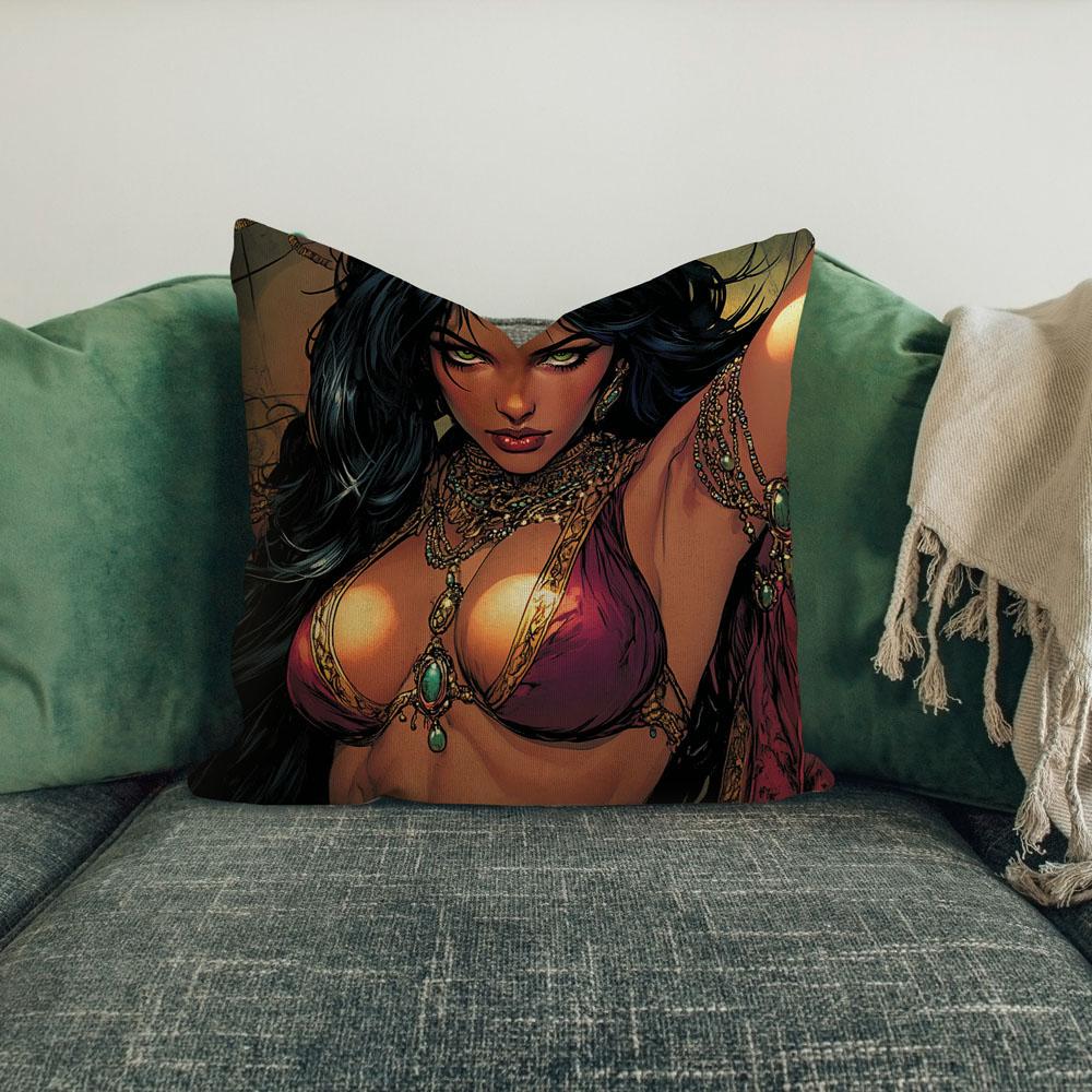 Comical Eyes I Belly Dance Throw Pillow 18 in x 18 in