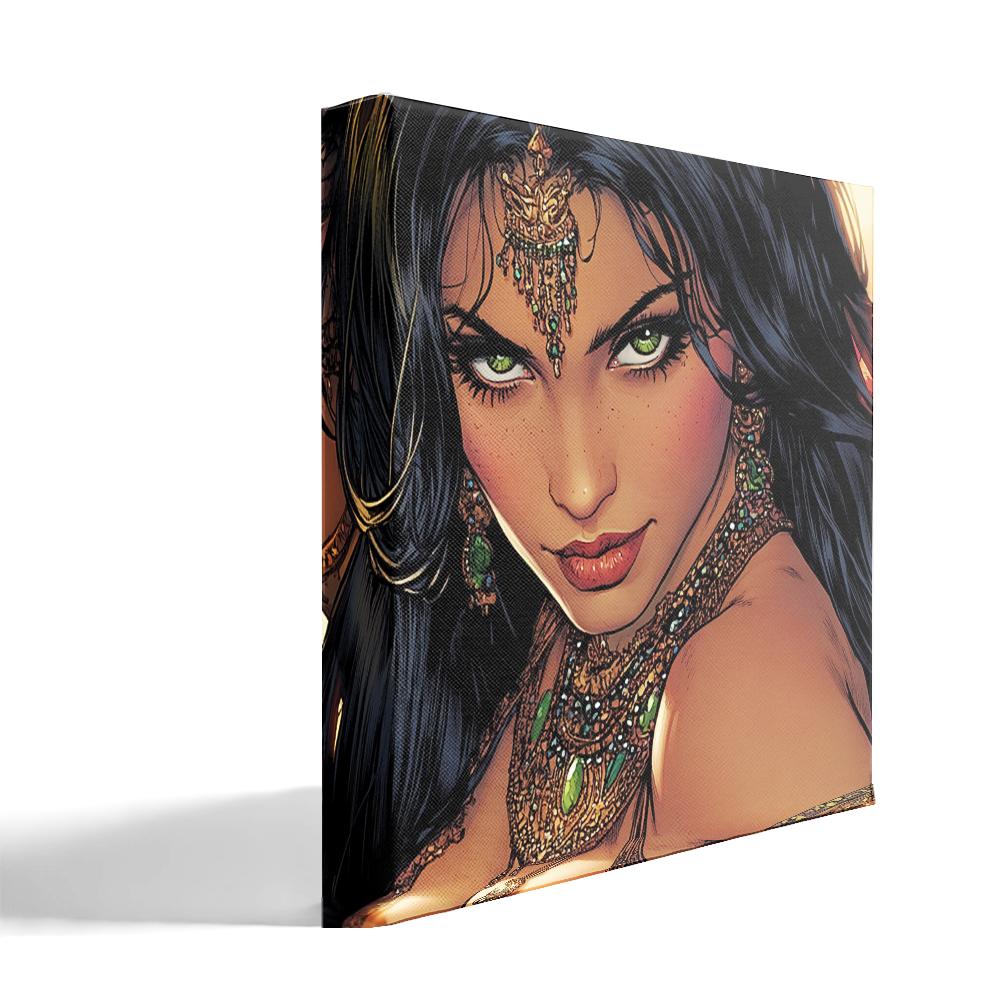 Comical Eyes II Belly Dance Canvas Art 16 in x 16 in