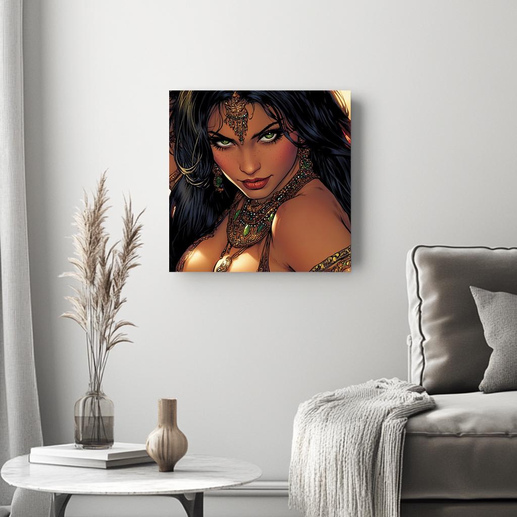 Comical Eyes II Belly Dance Canvas Art 16 in x 16 in