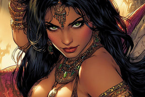 Comical Eyes II Vintage Red - Belly Dance Art Download