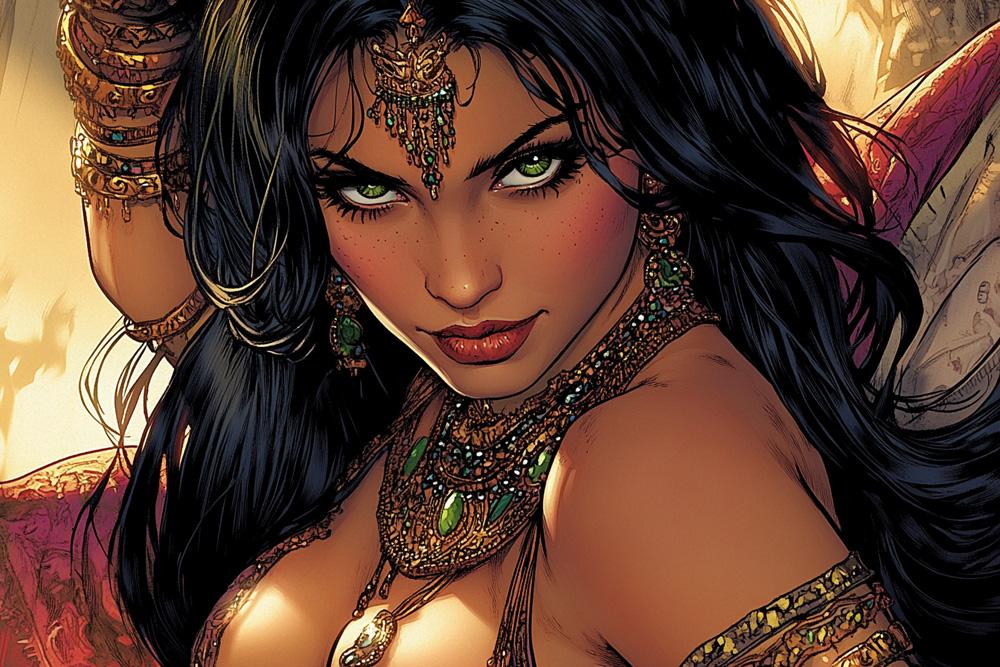 Comical Eyes II Vintage Red - Belly Dance Art Download