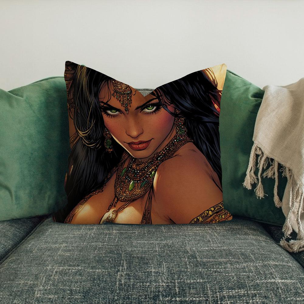 Comical Eyes Ii Belly Dance Throw Pillow 18 in x 18 in