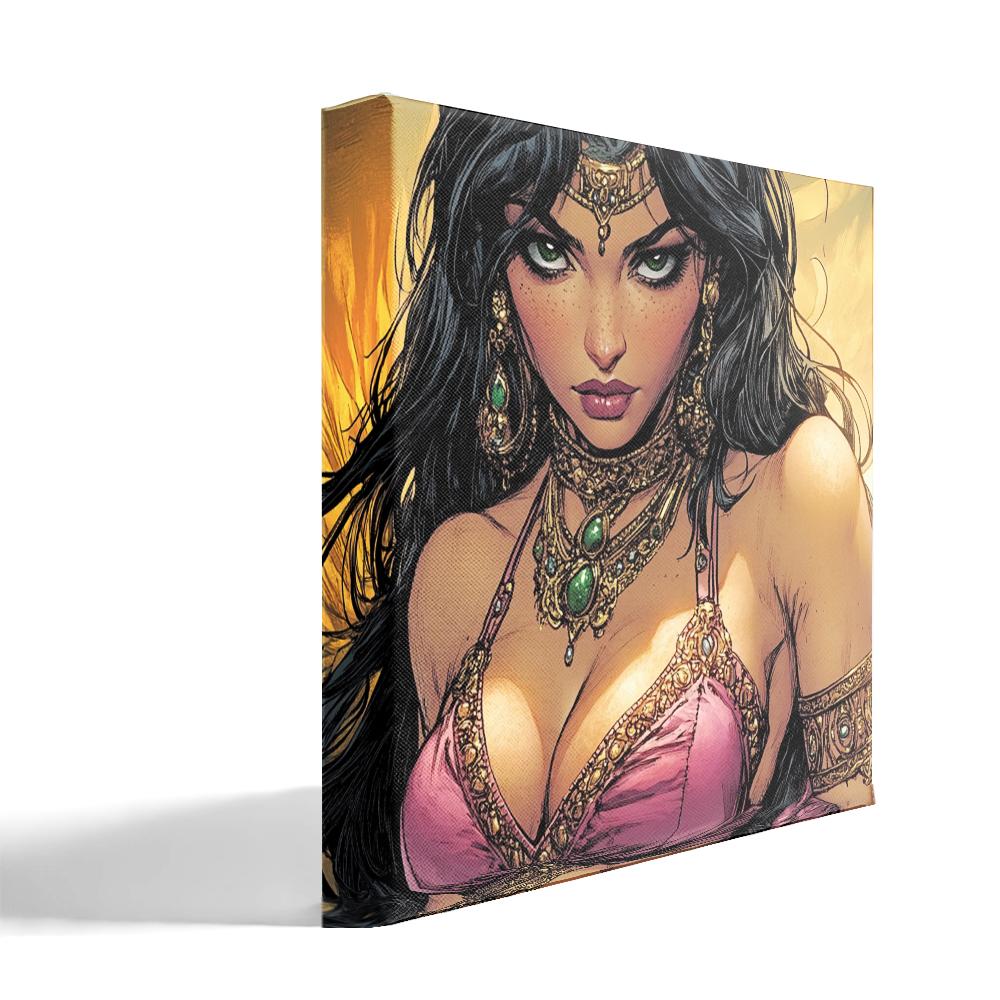 Comical Eyes III Belly Dance Canvas Art 16 in x 16 in