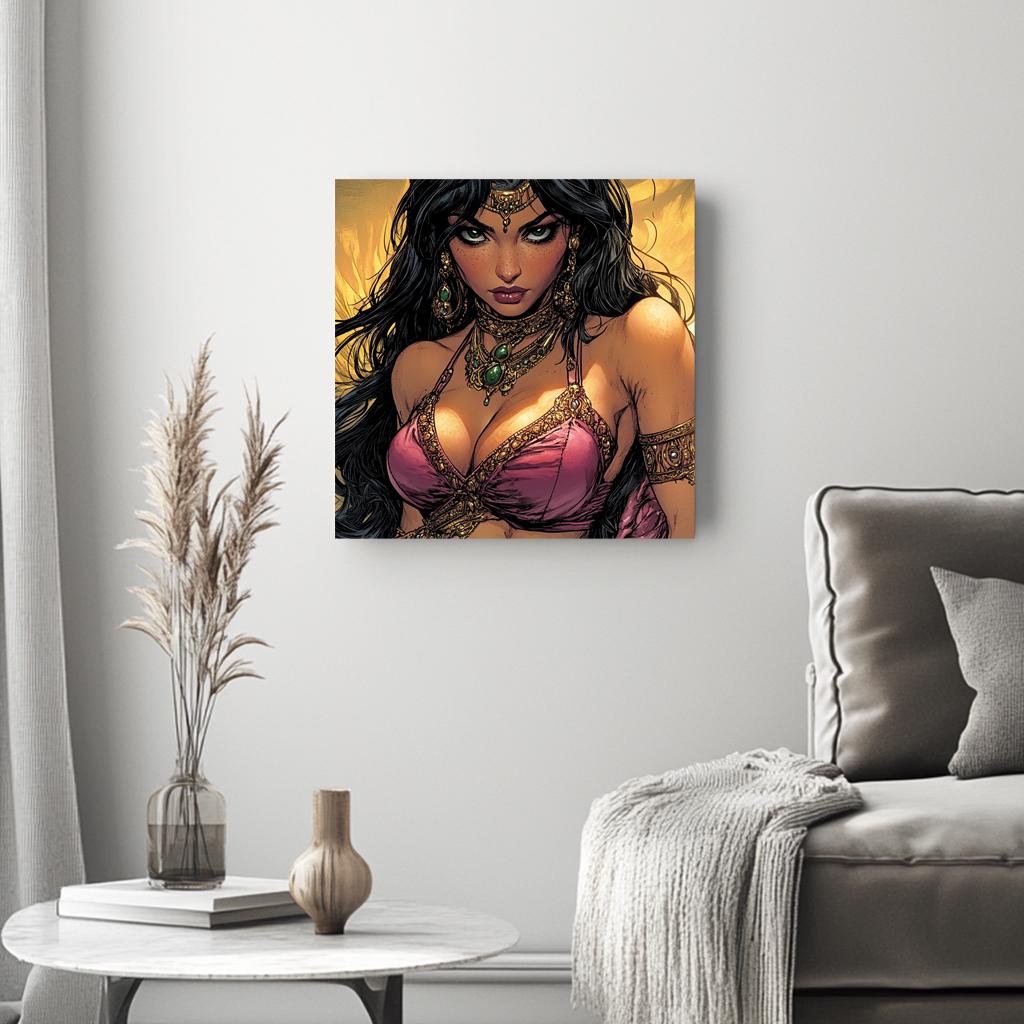 Comical Eyes III Belly Dance Canvas Art 16 in x 16 in