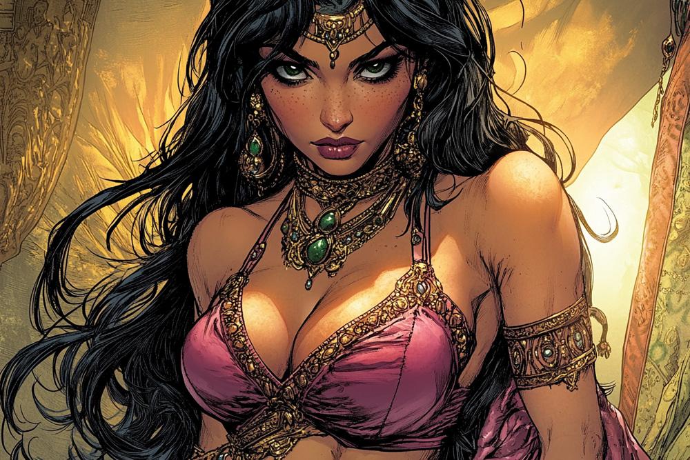 Comical Eyes III Vintage Red - Belly Dance Art Download